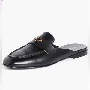 Prada Logo Leather Mules Loafers Slip On